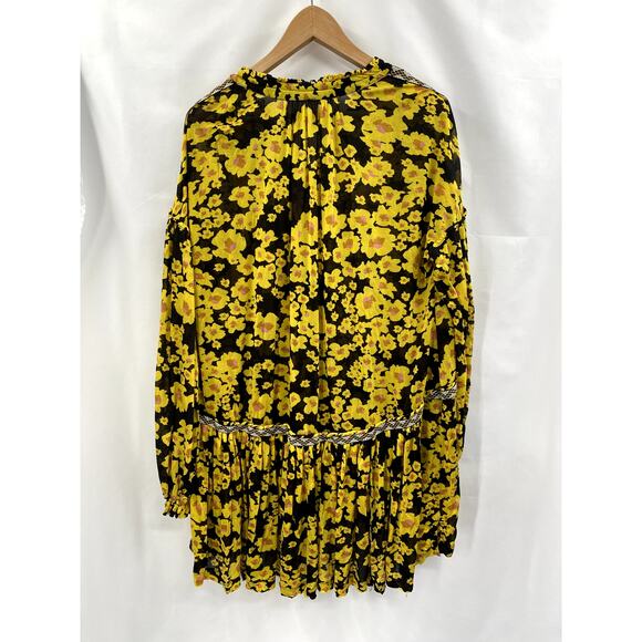 Free People yellow floral semi sheer tunic dress - Picture 4 of 6